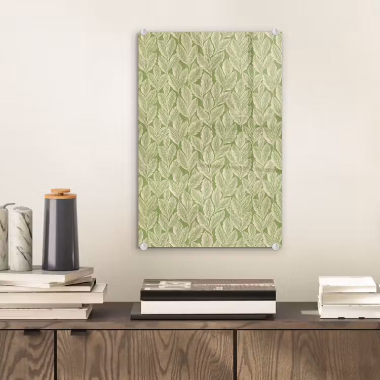 Glas schilderij - Groen - Botanisch - Bladeren - Vintage - Patroon — 2