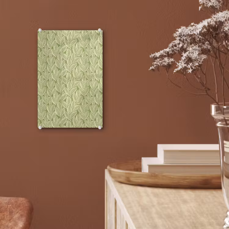 Glas schilderij - Groen - Botanisch - Bladeren - Vintage - Patroon — 6