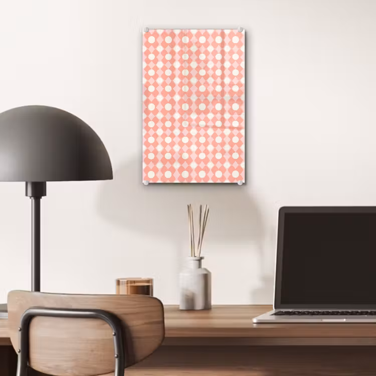 Glas schilderij - Koraal - Retro - Geometrisch - Patroon — 7