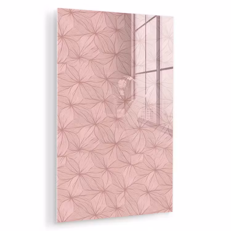 Glas schilderij - oederroze - Bloemen - Reliëf - Textuur — 1