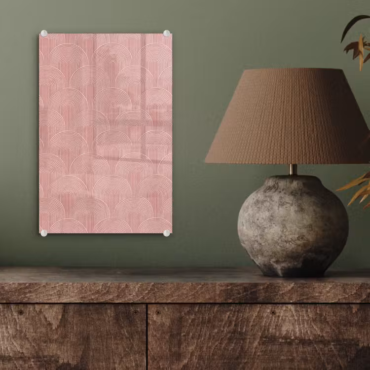 Glas schilderij - Oudroze - Bogen - Deco - Lijnen — 4