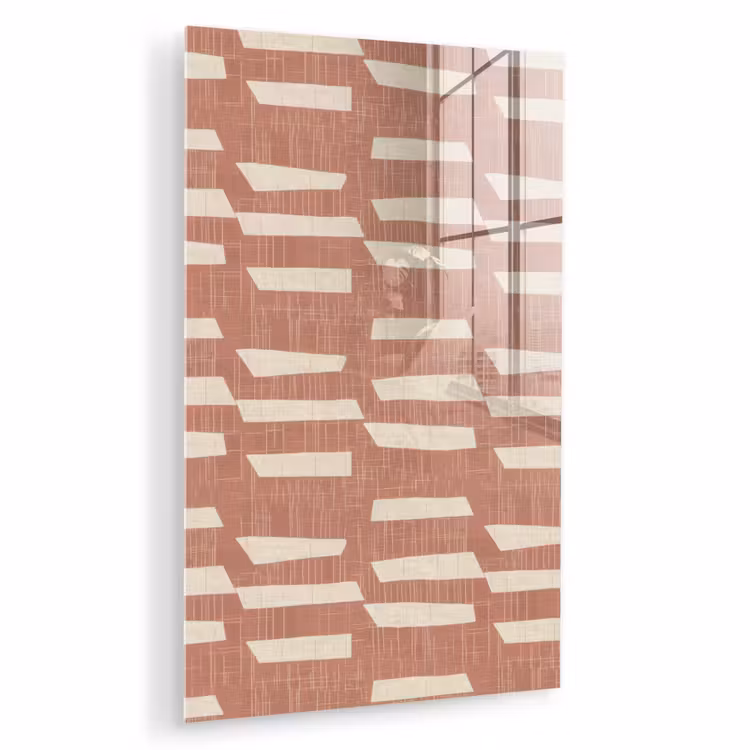 Glas schilderij - Terracotta - Abstract - Textuur - Patroon — 1