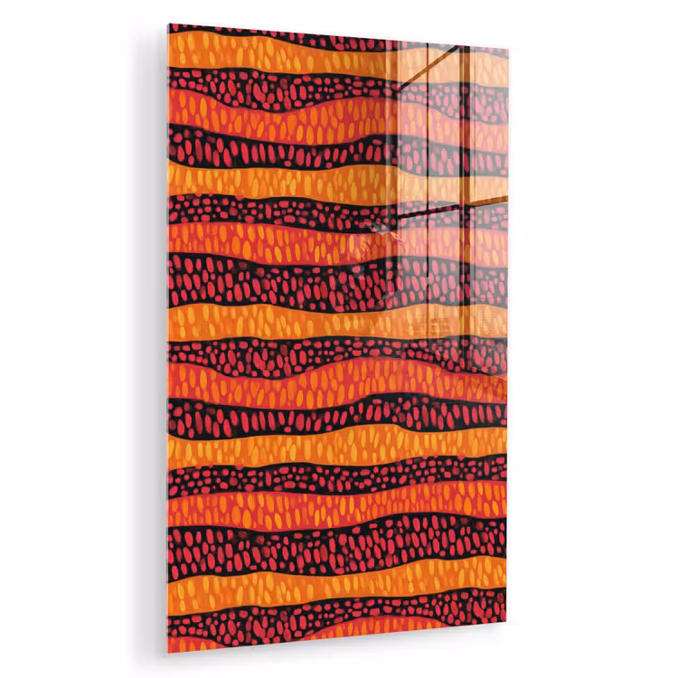 Glas schilderij - Oranje - Roze - Expressief - Patroon — 1