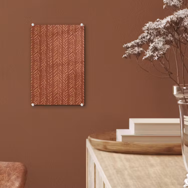 Glas schilderij - Terracotta - Visgraat - Ambachtelijk - Patroon — 6