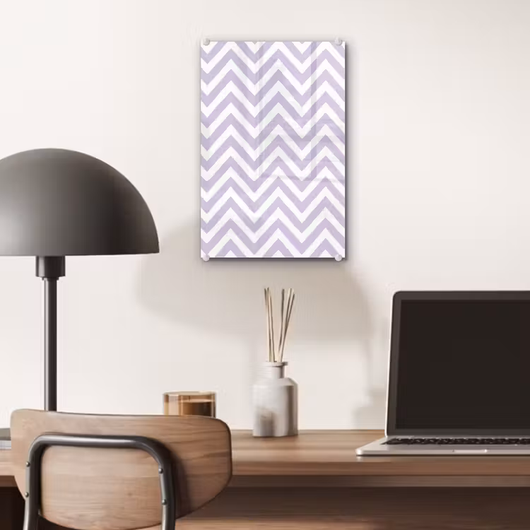 Glas schilderij - Lila - Geometrisch - Chevron - Zigzag - Patroon — 7