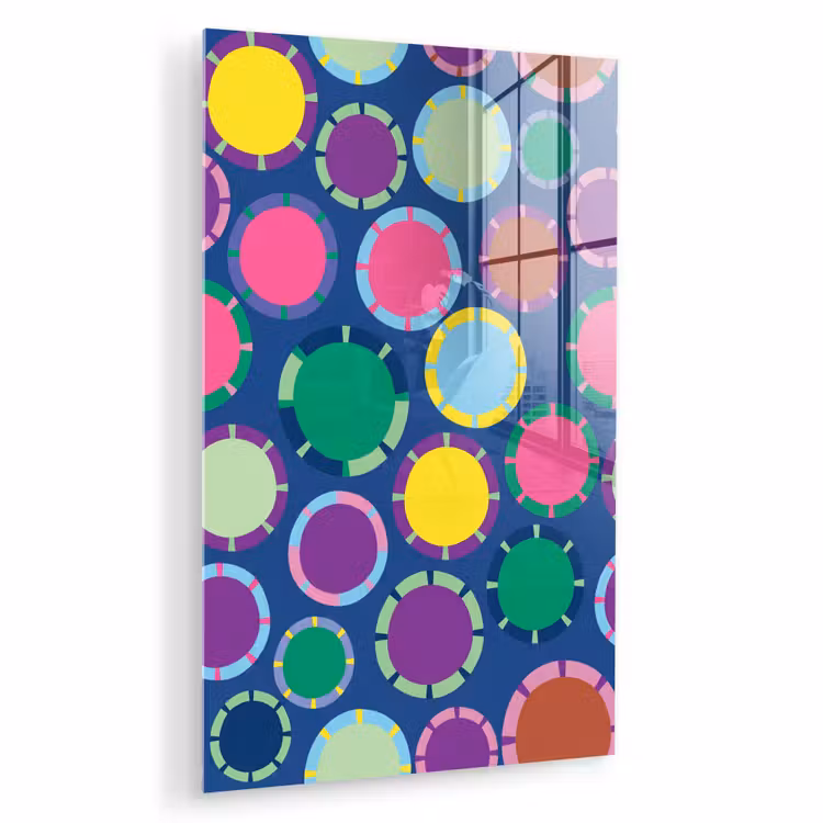 Glas schilderij - Patroon - Cirkels - Abstract - Kleurrijk — 1