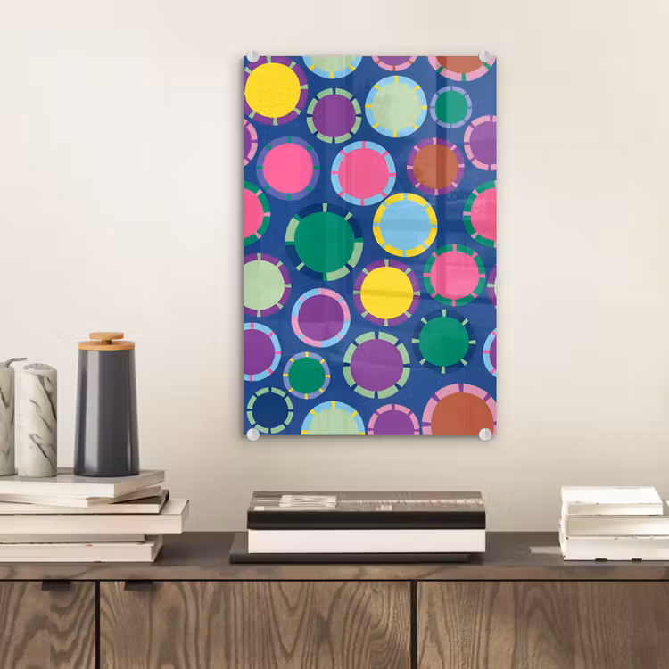 Glas schilderij - Patroon - Cirkels - Abstract - Kleurrijk — 2