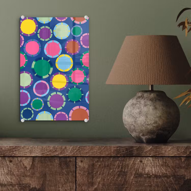 Glas schilderij - Patroon - Cirkels - Abstract - Kleurrijk — 4