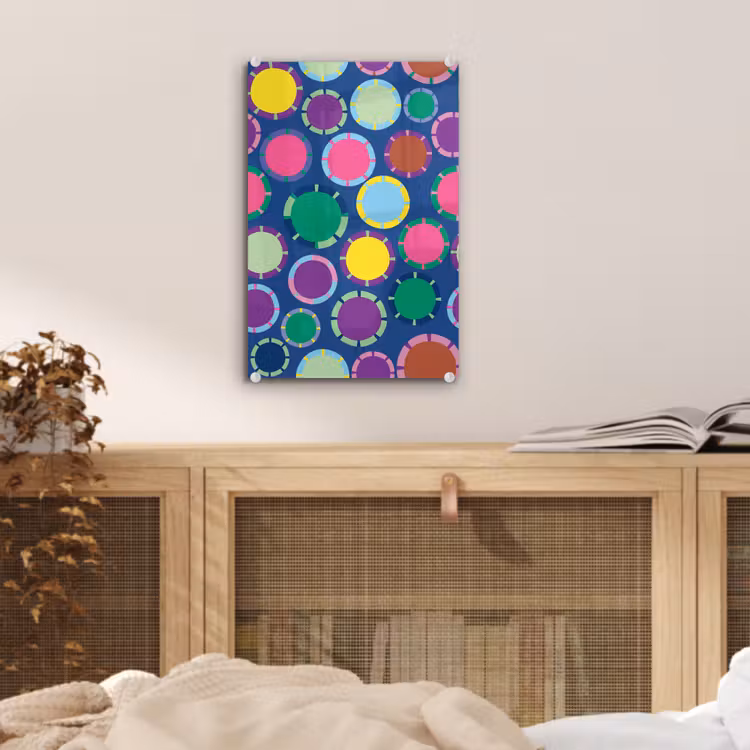 Glas schilderij - Patroon - Cirkels - Abstract - Kleurrijk — 5