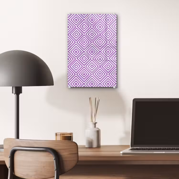Glas schilderij - Paars - Geometrisch - Ruiten - Concentrisch - Patroon — 7