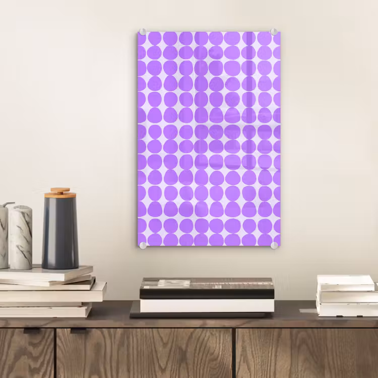 Glas schilderij - Paars - Geometrisch - Stippen - Polka Dot - Patroon — 2