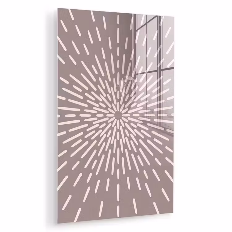Glas schilderij - Patroon - Stralen - Abstract - Modern - Grijs — 1