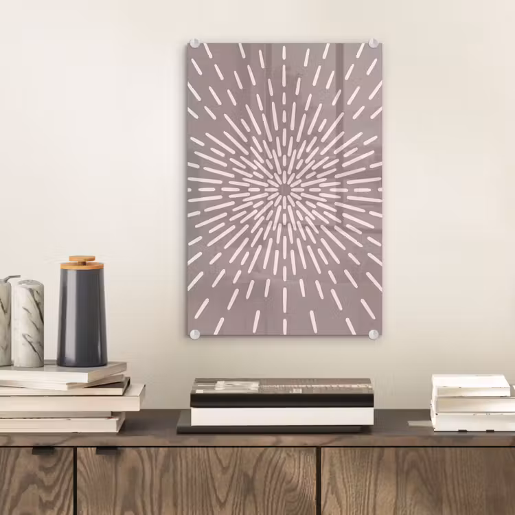 Glas schilderij - Patroon - Stralen - Abstract - Modern - Grijs — 2