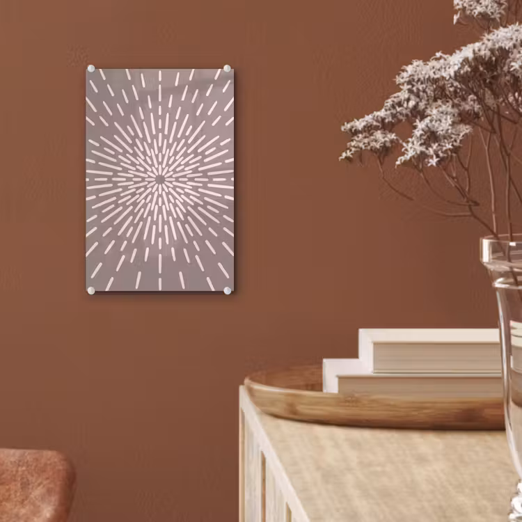 Glas schilderij - Patroon - Stralen - Abstract - Modern - Grijs — 6