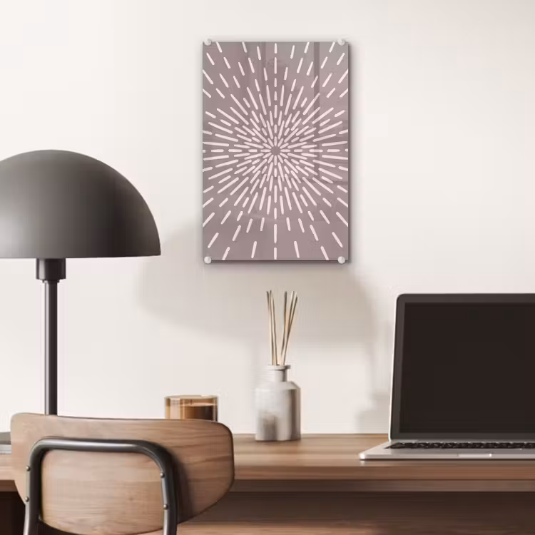 Glas schilderij - Patroon - Stralen - Abstract - Modern - Grijs — 7