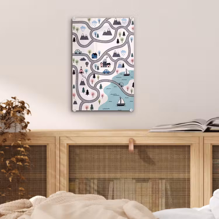 Glas schilderij - Kaart - Stad - Kindvriendelijk — 5