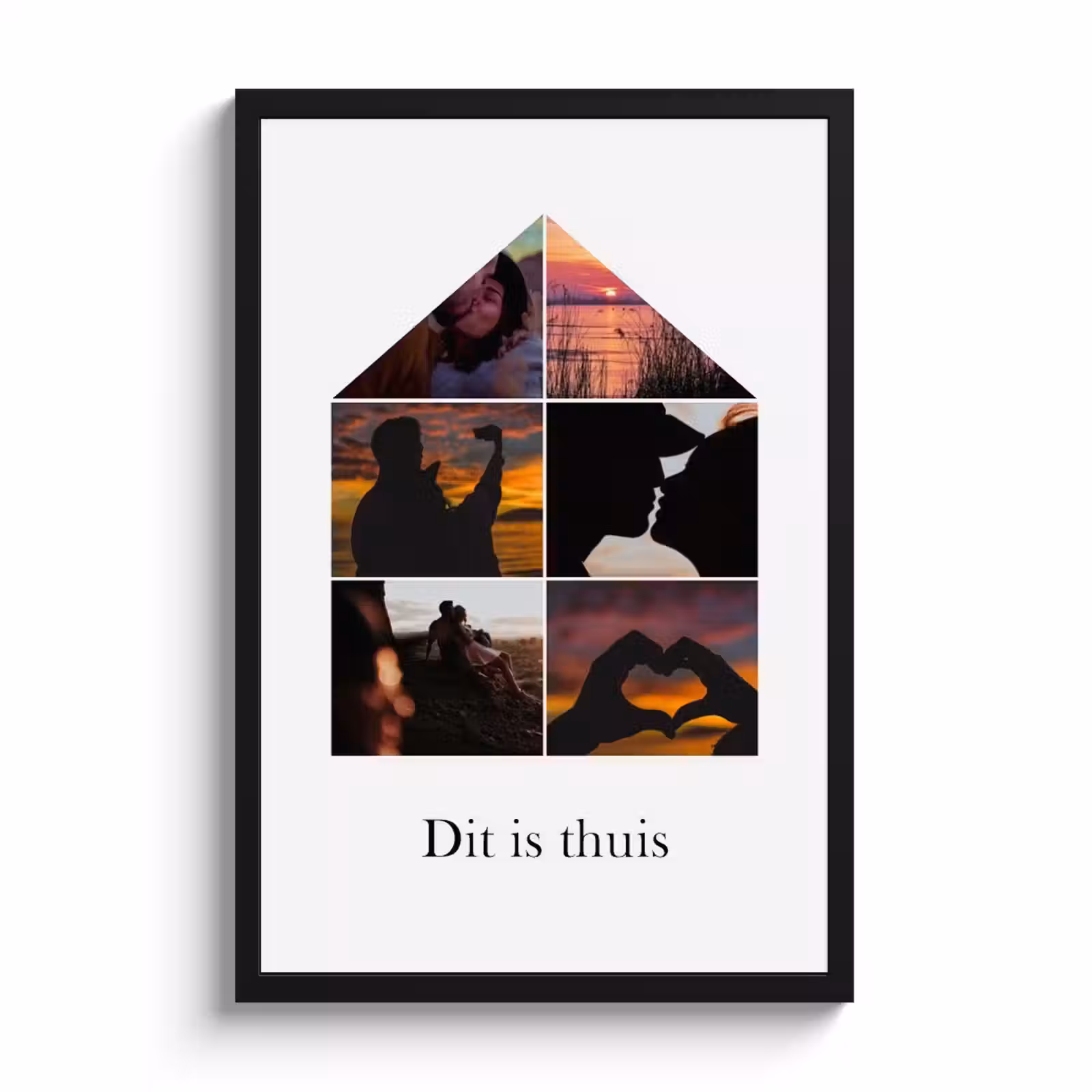 Poster met lijst - Huisje collage — 1