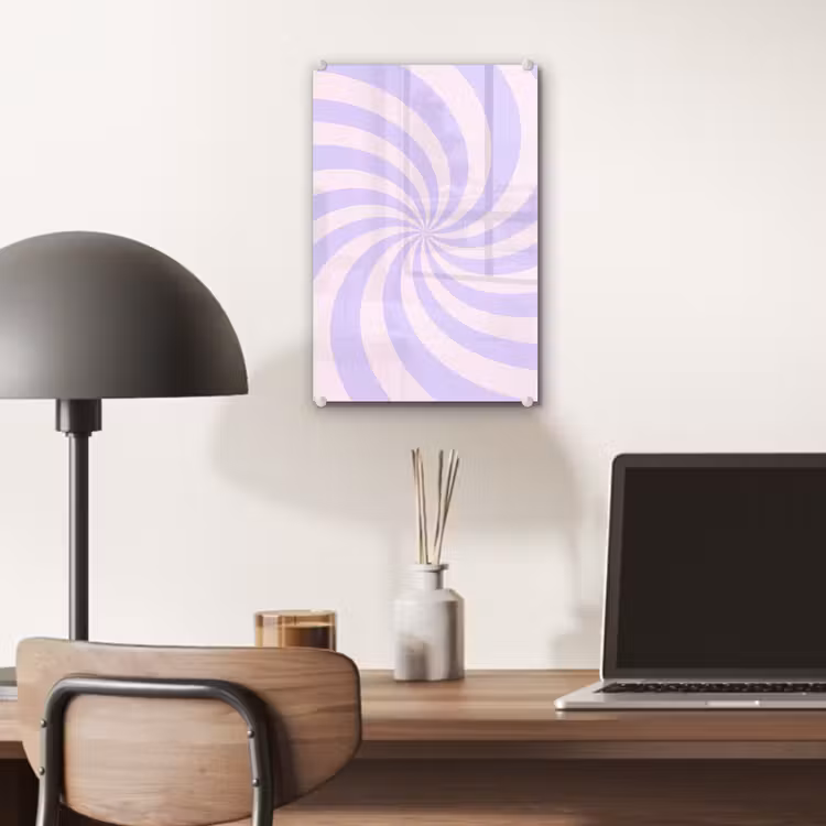 Glas schilderij - Patroon - Spiraal - Abstract - Modern - Paars-Roze — 7