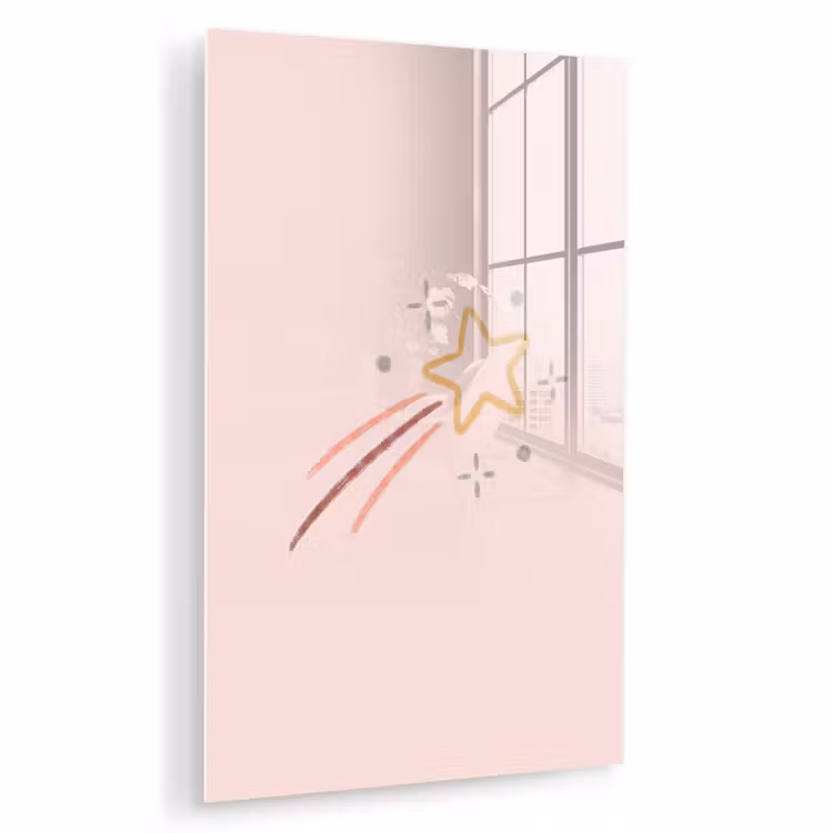 Glas schilderij - Ster - Vallend - Illustratie - Pastel — 1