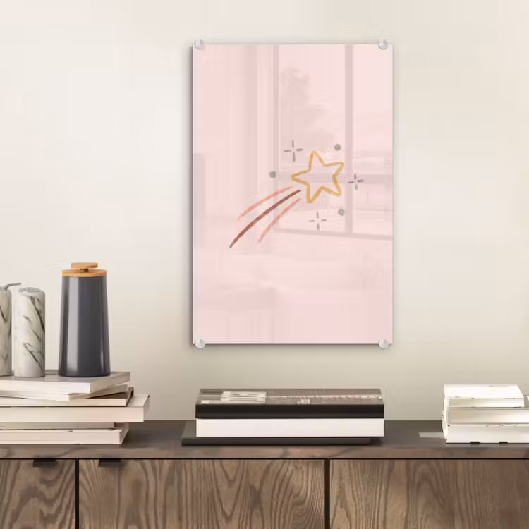 Glas schilderij - Ster - Vallend - Illustratie - Pastel — 2