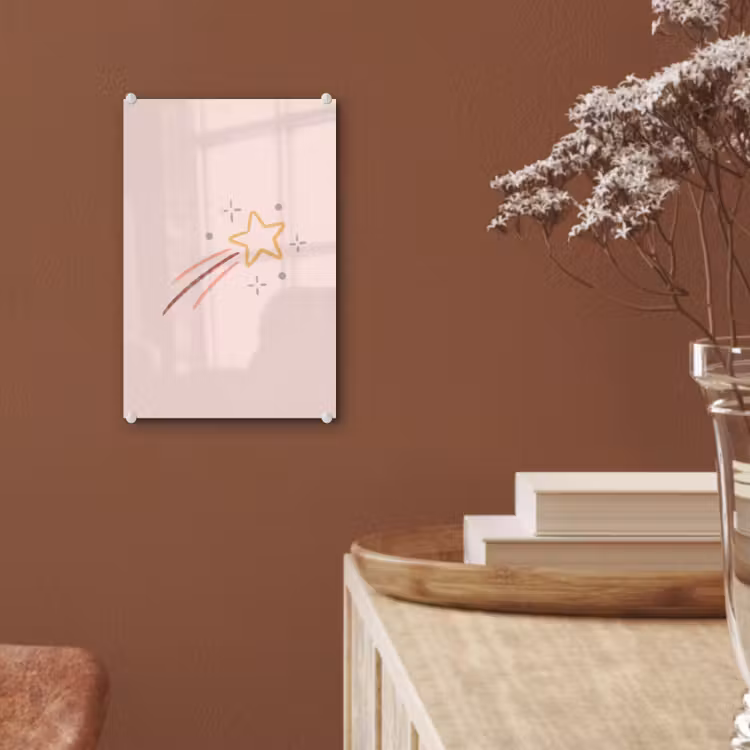 Glas schilderij - Ster - Vallend - Illustratie - Pastel — 6