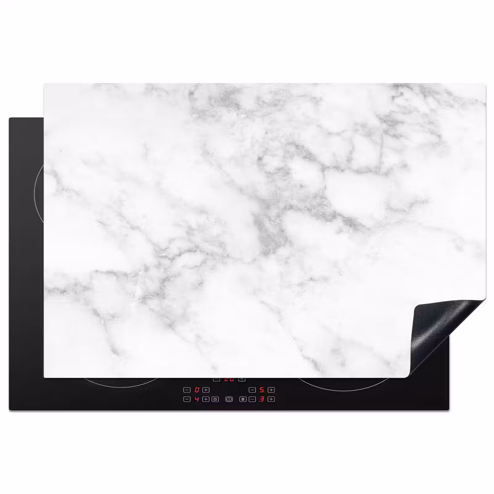 Inductie beschermer - Elegantie van Wit Marmer — 1
