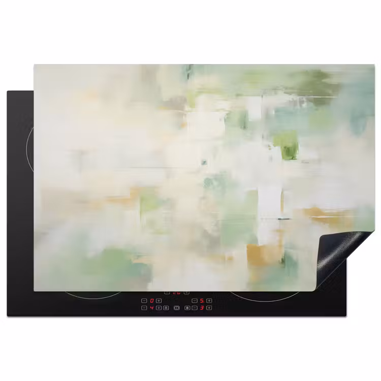 Inductie beschermer - Abstract - Kunst - Wit - Groen - Modern — 2
