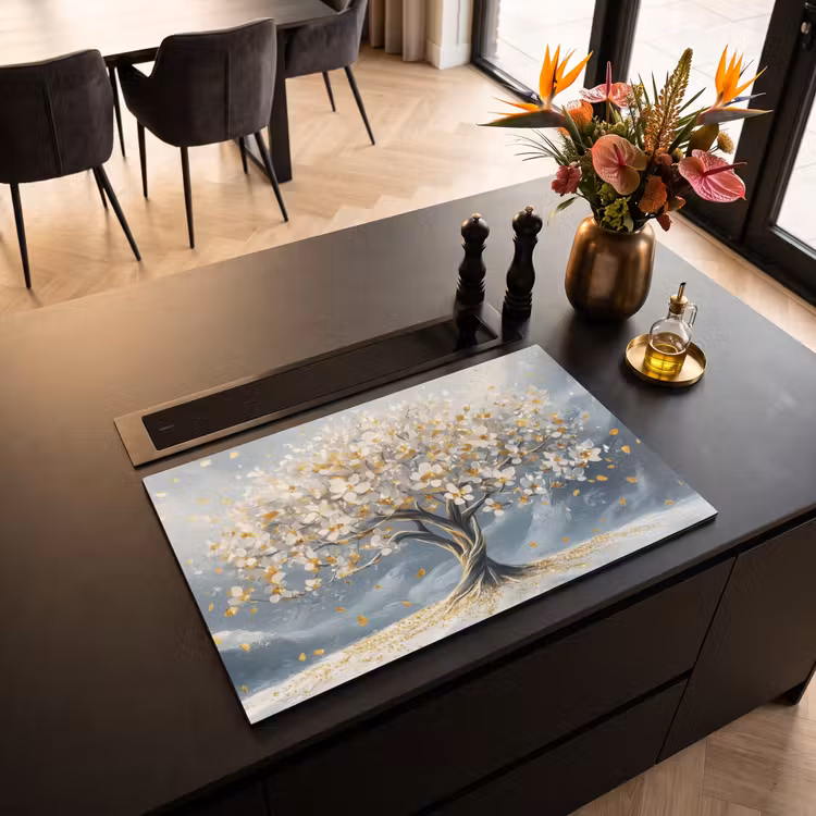 Inductie beschermer - Boom - Winter - Levensboom - Modern - Goud — 3
