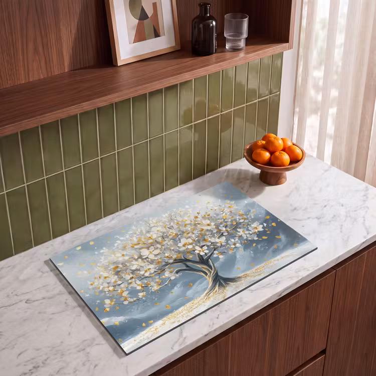 Inductie beschermer - Boom - Winter - Levensboom - Modern - Goud — 4