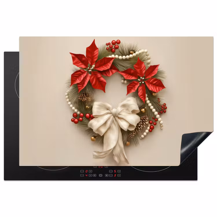 Inductie beschermer - Deurkrans - Strik - Kerst - Rood - Groen — 2