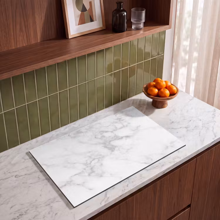 Inductie beschermer - Elegantie van Wit Marmer — 4