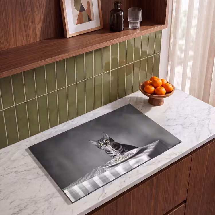 Inductie beschermer - Bengaal - Kat - Tafelkleed - Zwart - Wit - Dier — 4