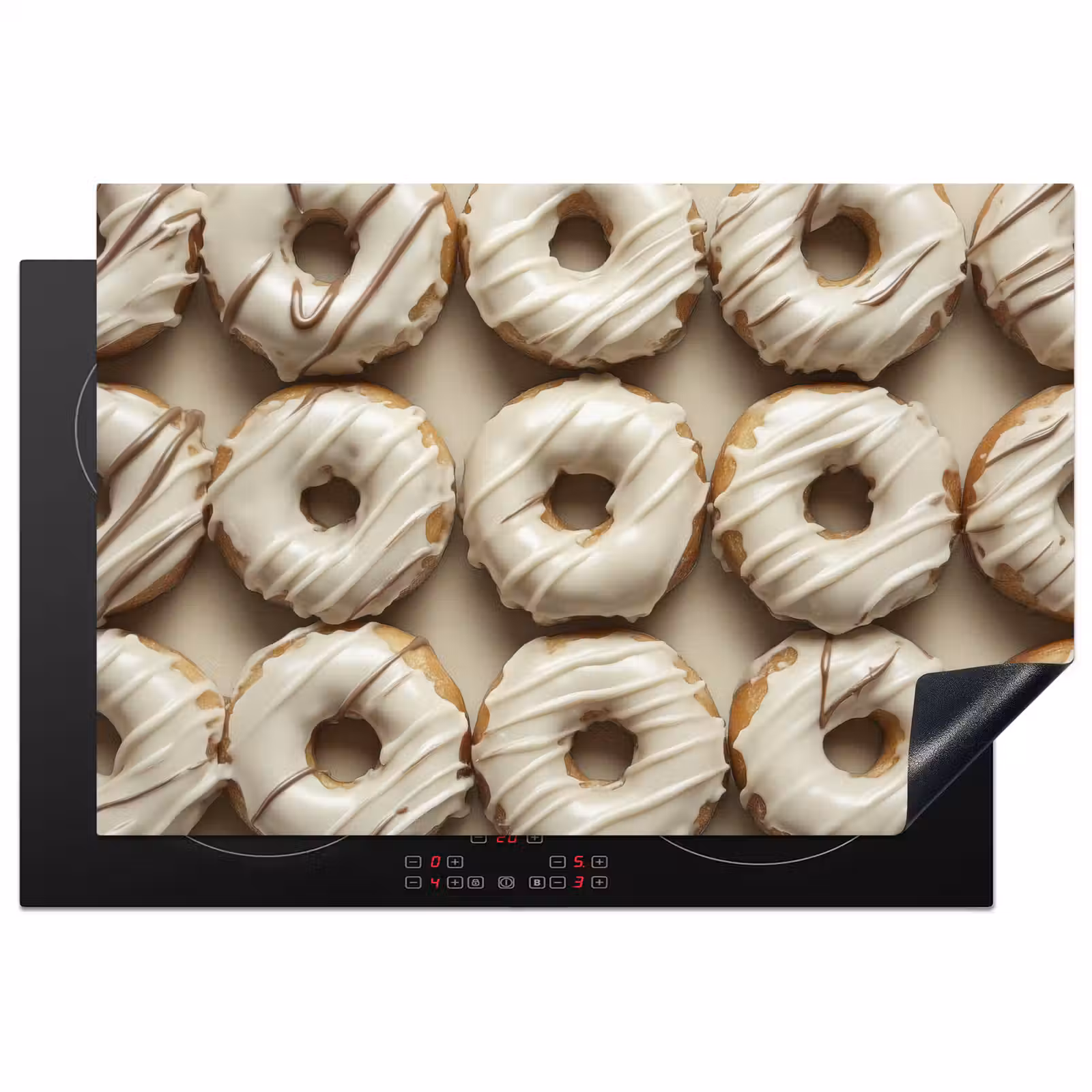 Inductie beschermer - Donuts - Chocolade - Wit - Beige — 1