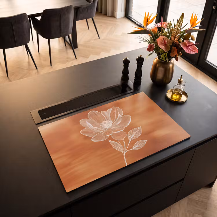 Inductie beschermer - Bloem - Minimalistisch - Wit — 3