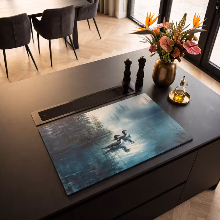Inductie beschermer - Bos - Water - Eenden - Mistig — 3