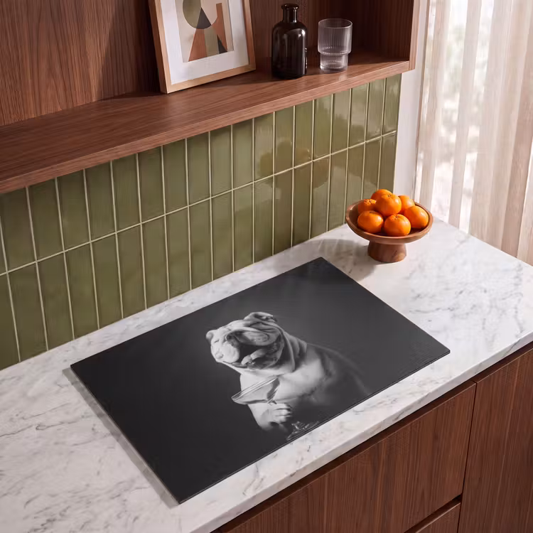 Inductie beschermer - Buldog - Hond - Glas — 4