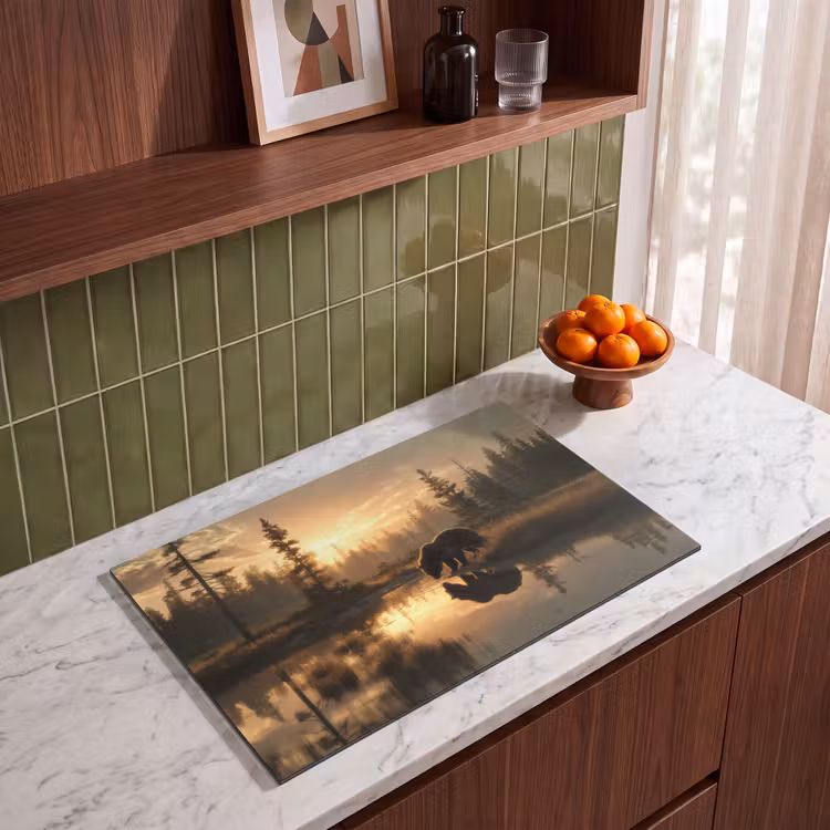 Inductie beschermer - Beer - water - Bos - Ochtendlicht — 4