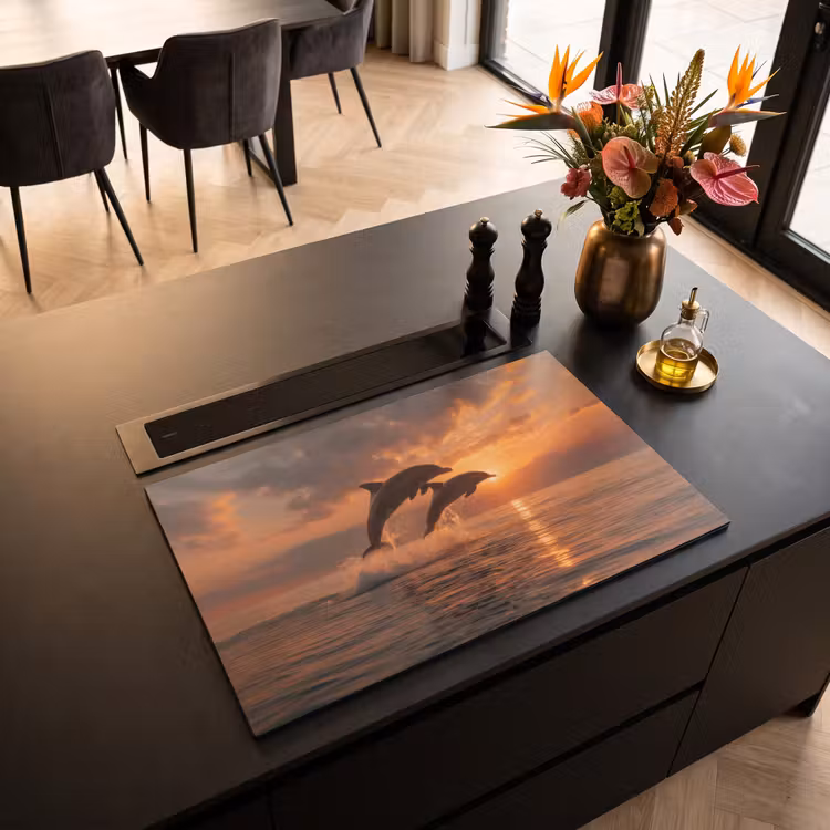 Inductie beschermer - Dolfijnen - Zee - Realistisch — 3