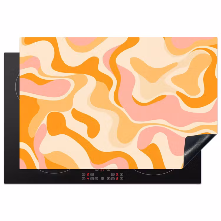 Inductie beschermer - Abstract - Golvend - Oranje — 1