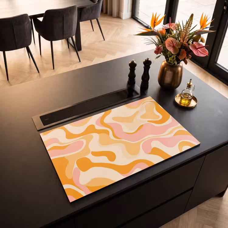 Inductie beschermer - Abstract - Golvend - Oranje — 3