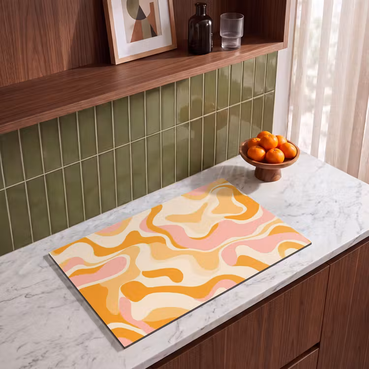 Inductie beschermer - Abstract - Golvend - Oranje — 4