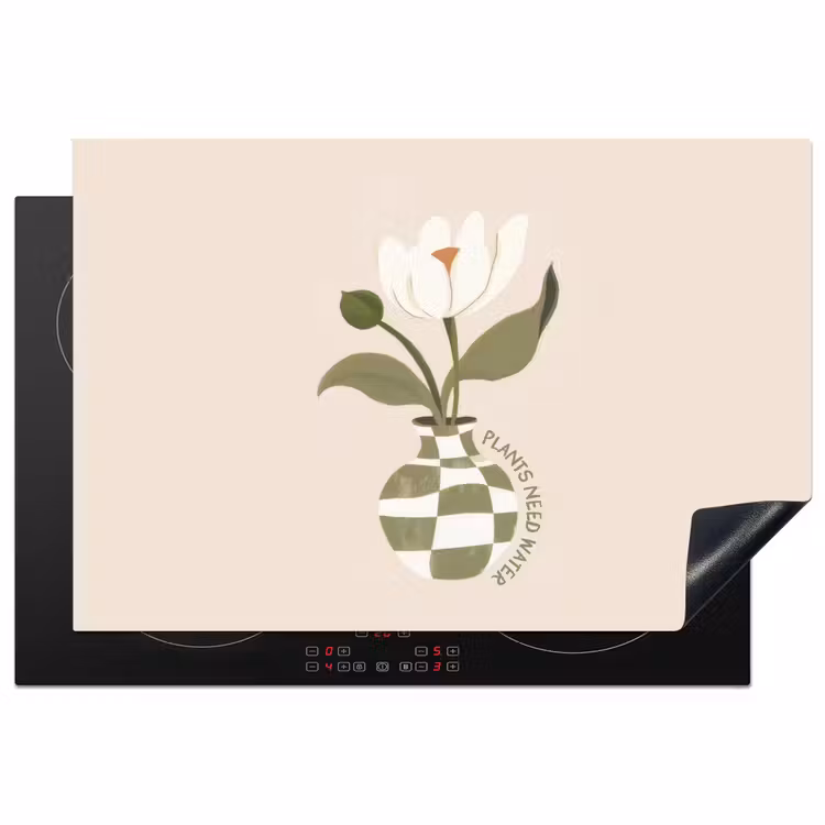 Inductie beschermer - Bloem - Wit - Vaas - Quote — 1