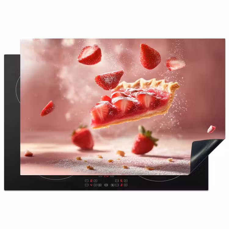 Inductie beschermer - Aardbei - Taart- Eten - Roze — 2