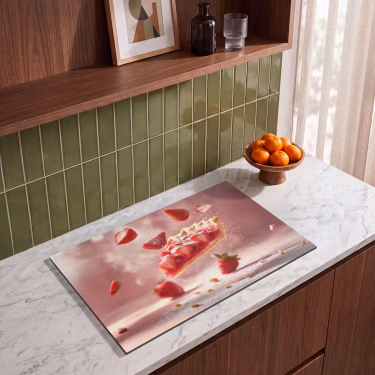 Inductie beschermer - Aardbei - Taart- Eten - Roze — 4