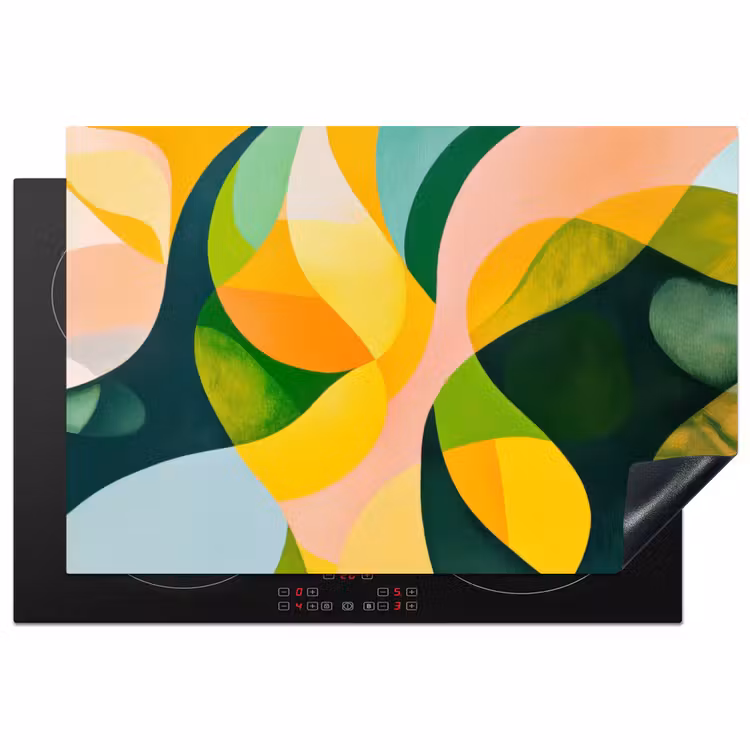 Inductie beschermer - Abstract - Geel - Roze - Groen — 1