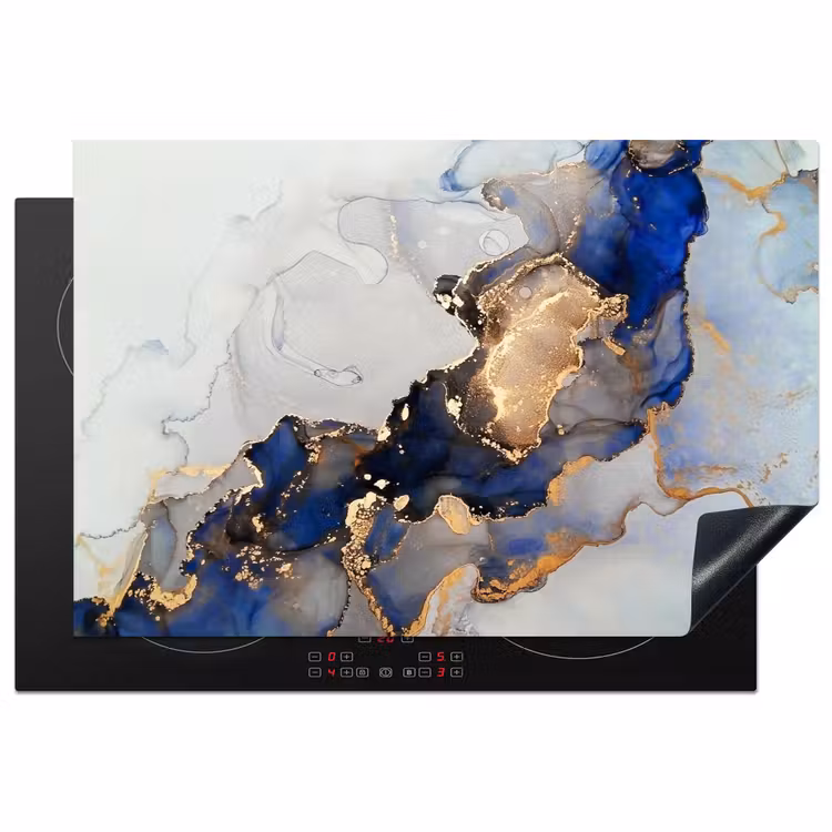 Inductie beschermer - Blauwe Dromen en Gouden Aders — 1