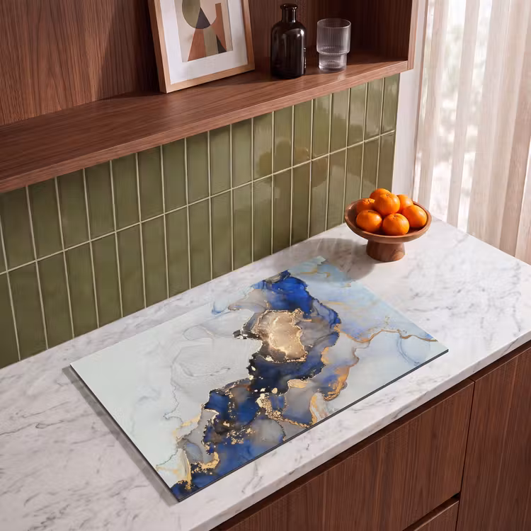Inductie beschermer - Blauwe Dromen en Gouden Aders — 4