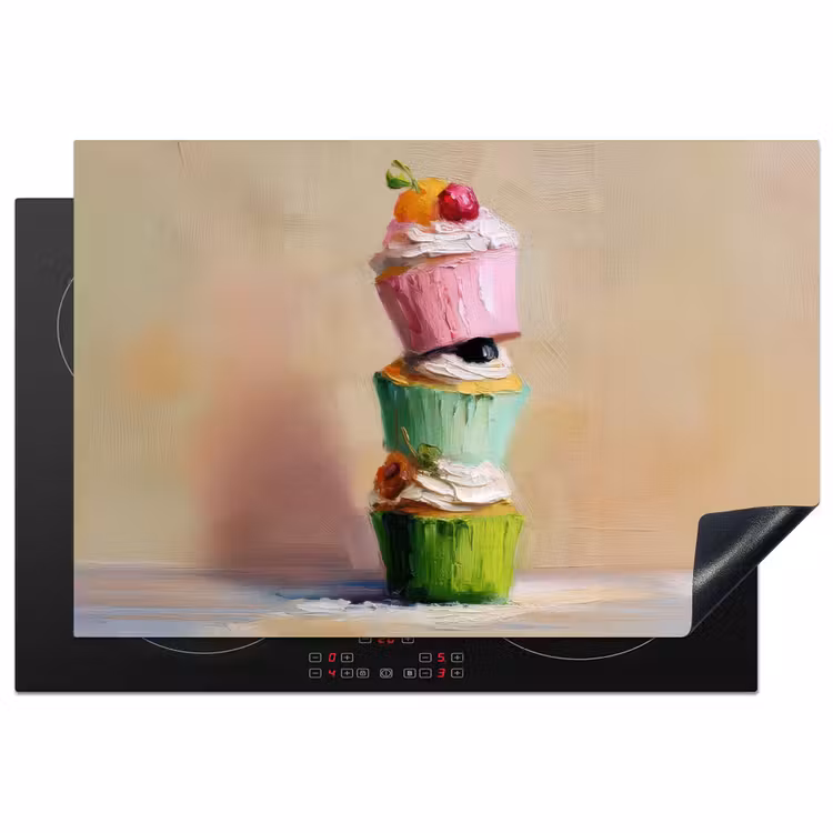 Inductie beschermer - Cupcakes - Gestapeld - Kleurrijk - Fruit — 2