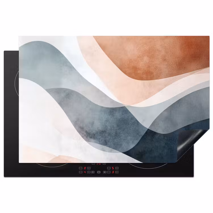 Inductie beschermer - Abstract - Golven - Blauw — 2