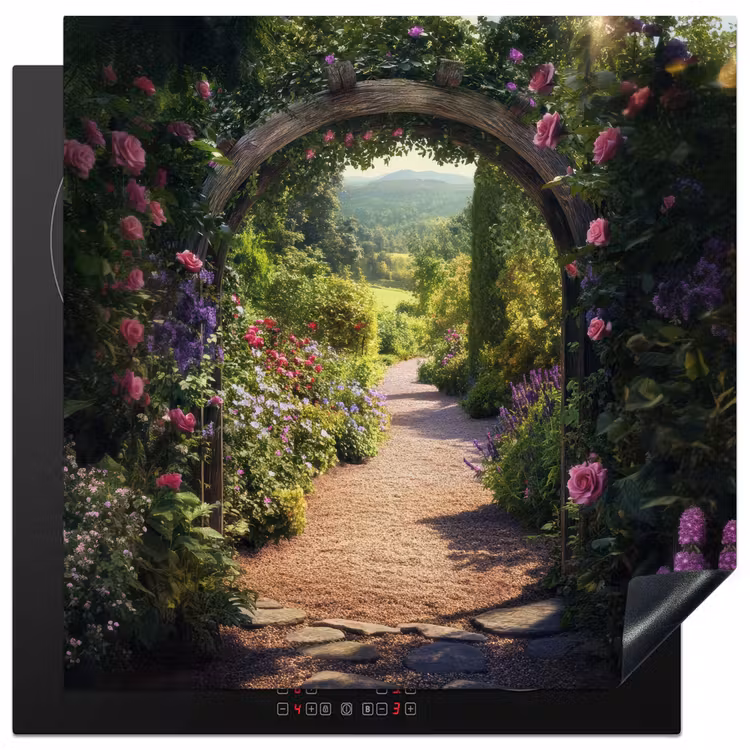 Inductie beschermer - Doorkijk - Bloemen - Natuur - Rozenboog — 2